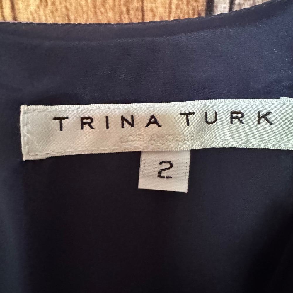 Trina Turk Winnie Floral Bell Sleeve Dress Bold Feminine Romantic Bold Size 2 - Picture 7 of 9